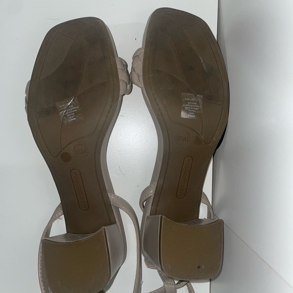 Taupe Heels🩶braided block heels gray heels ankle strap open toe chunky heels - Picture 10 of 11